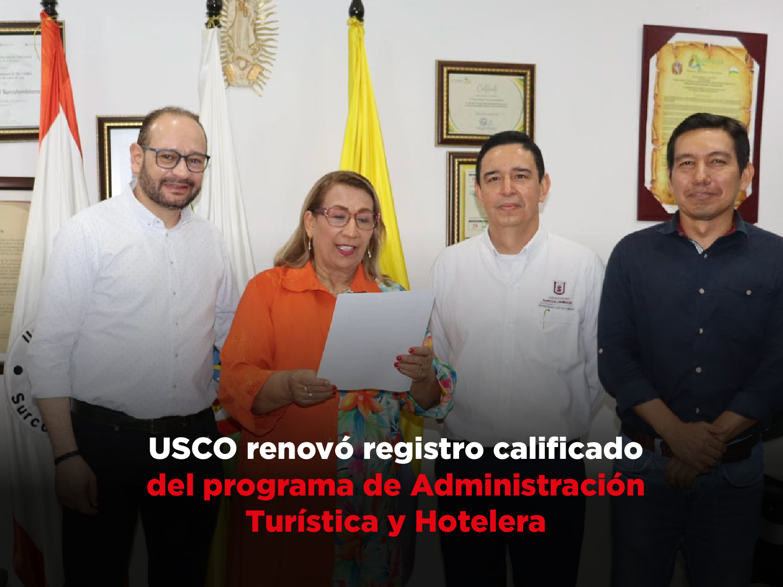 USCO renovó registro calificado del programa de Administración Turística y Hotelera USCO renovó registro calificado del programa de Administración Turística y Hotelera